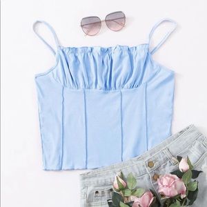 Plus Ruched Bust Fill Trim Cami Crop